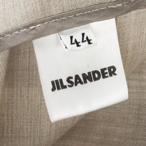 Jil Sander Grey Stretch-Wool Wide-Leg Pants - Picture 9 of 10